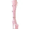 Vernis 20 cm FLAMINGO-3028 bottes cuissardes femme talons hauts avec boucles rose