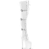 Vernis 20 cm FLAMINGO-3028 bottes cuissardes femme talons hauts avec boucles blanc
