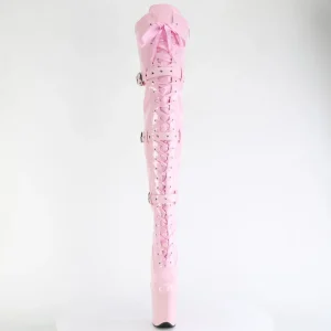 Vernis 20 cm FLAMINGO-3028 bottes cuissardes femme talons hauts avec boucles rose