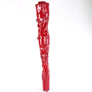 Vernis 20 cm FLAMINGO-3028 bottes cuissardes femme talons hauts avec boucles rouges