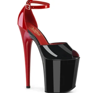 Vernis 20 cm FLAMINGO-868 noires chaussures pleaser talons hauts