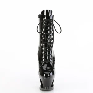 Vernis 18 cm MOON-1020SK bottines plateforme à lacets en noir