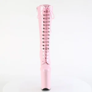 Vernis 23 cm poledance bottes à lacets femme plateforme rose
