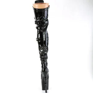Vernis 20 cm RAPTURE-3028 crâne plateforme bottes overknee femme