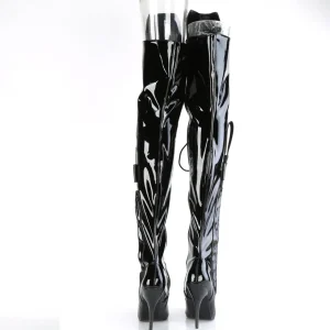Vernis 13 cm SEDUCE-3082 bottes cuissardes femme talons hauts avec lacets
