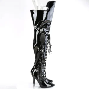 Vernis 13 cm SEDUCE-3082 bottes cuissardes femme talons hauts avec lacets