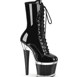 Vernis 18 cm SPECTATOR-1040 bottines plateforme à lacets en noir