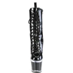 Vernis 18 cm SPECTATOR-1040 bottines plateforme à lacets en noir