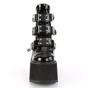Vernis 14 cm SWING-105 plateforme bottines femmes avec boucles noir