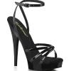 Vernis noires sandales 15 cm Fabulicious SULTRY-638 sandales talons aiguilles