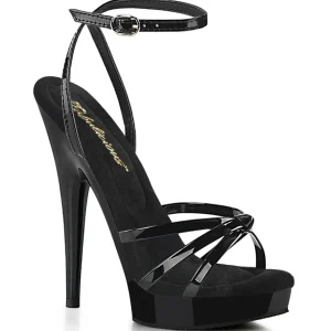 Vernis noires sandales 15 cm Fabulicious SULTRY-638 sandales talons aiguilles