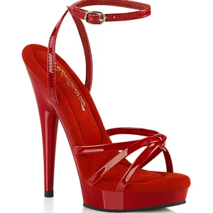 Vernis rouges sandales 15 cm Fabulicious SULTRY-638 sandales talons aiguilles