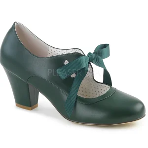 Vert 6,5 cm WIGGLE-32 retro vintage escarpins maryjane à talons épais