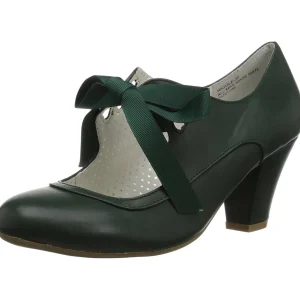 Vert 6,5 cm WIGGLE-32 retro vintage escarpins maryjane à talons épais
