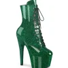 Vert émeraude glitter 18 cm pleaser bottines talons hauts femme