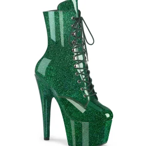 Vert émeraude glitter 18 cm pleaser bottines talons hauts femme