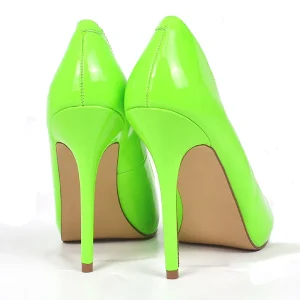 Vert Neon 13 cm AMUSE-20 escarpins à talon aiguille bout pointu