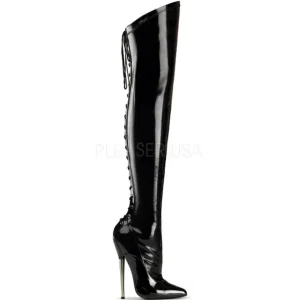 Vinyle 16 cm DAGGER-3060 fétiche cuissardes bottes brillantes