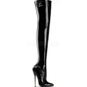 Vinyle 16 cm DAGGER-3000 fétiche cuissardes bottes brillantes