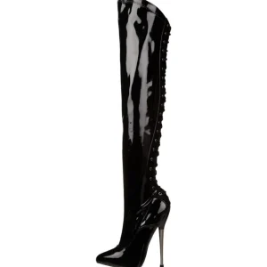 Vinyle 16 cm DAGGER-3060 fétiche cuissardes bottes brillantes