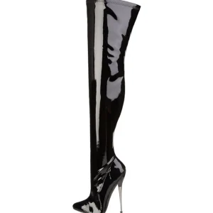 Vinyle 16 cm DAGGER-3000 fétiche cuissardes bottes brillantes