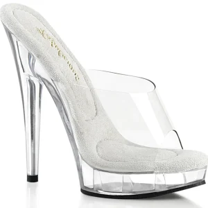 Vinyle 15 cm SULTRY-601 mule à talon hauts transparentes