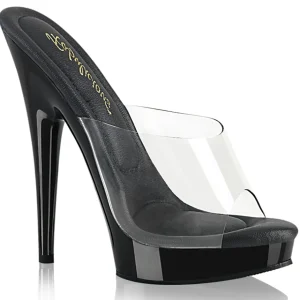 Vinyle 15 cm SULTRY-601 mule à talon hauts noirs