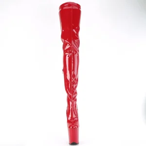 Vinyle crotch 20 cm FLAMINGO-4000 Rouge bottes cuissardes plateforme femme
