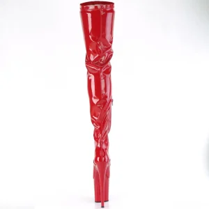 Vinyle crotch 20 cm FLAMINGO-4000 Rouge bottes cuissardes plateforme femme