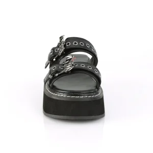 Vinyle mules 5 cm DemoniaCult EMILY-100 mules plateforme gothic ailes de chauve-souris