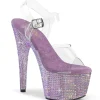 Violet 18 cm BEJEWELED-708RRS chaussure talon haut pole dance strass plateforme