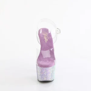 Violet 18 cm BEJEWELED-708RRS chaussure talon haut pole dance strass plateforme