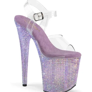 Violet 20 cm 808RRS chaussure talon haut pole dance strass plateforme