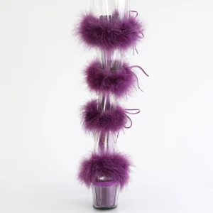 Violettes 18 cm ADORE-728F sandales à talons hauts et plumes pole dance