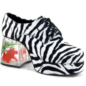 Zèbre PIMP-02 chaussures proxénète hommes avec talon aquarium poisson rouge
